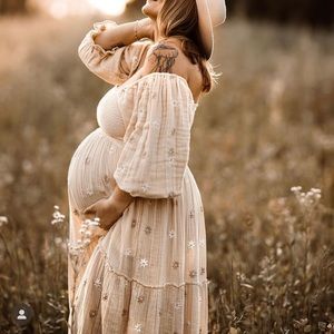 Dahlia embroidered midi dress